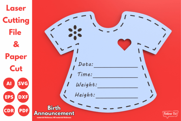 Download Birth Announcement, Laser Cut Files, Svg - Laser cut file Collection