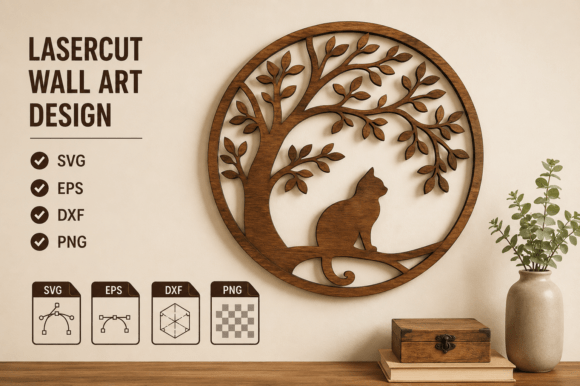 Download Wooden Cat Wall Art SVG, Laser Cut Files - Laser cut file Collection