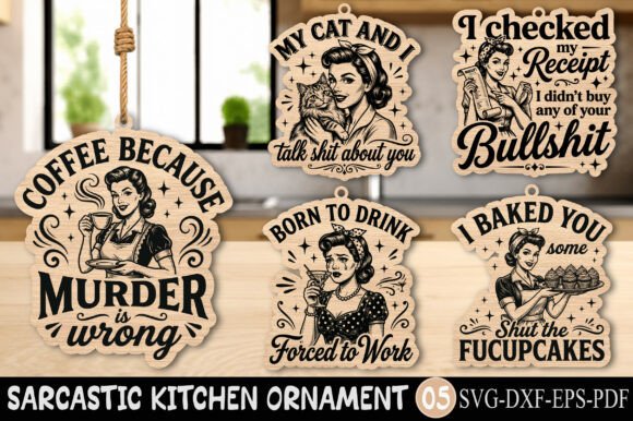 Download Funny Retro Housewife Laser Cut File - Premium Resources