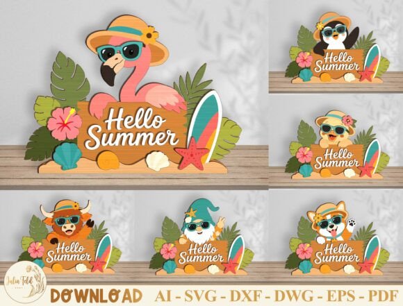 Download Hello Summer Laser Cut File SVG Bundle - Premium Bundle