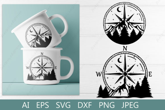 Download Compass with Mountain Svg, Travel Clipar - Mountain svg Collection