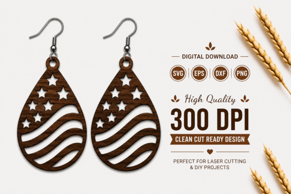 Download 4th of July Earrings Laser Cut File - Premium Resources